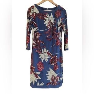 Donna Morgan Floral Shift Dress - Womens Size 4 - Blue Floral